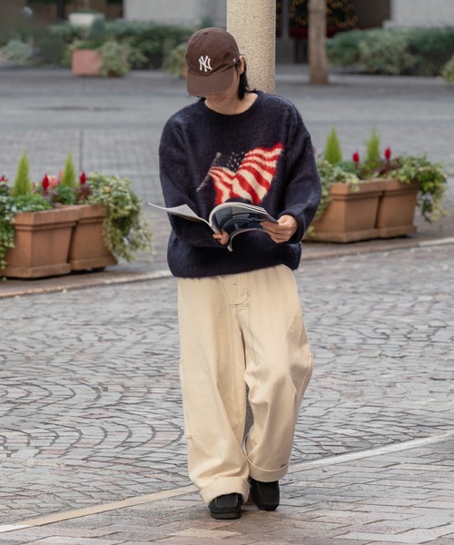 kutir（クティール）の「フラッグシャギーBIGニット（ニット/セーター・メンズ・ネイビー/ブラック・MEDIUM/LARGE）」の22枚目の写真