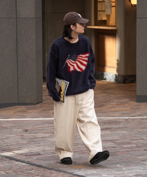 kutir（クティール）の「フラッグシャギーBIGニット（ニット/セーター・メンズ・ネイビー/ブラック・MEDIUM/LARGE）」の18枚目の写真