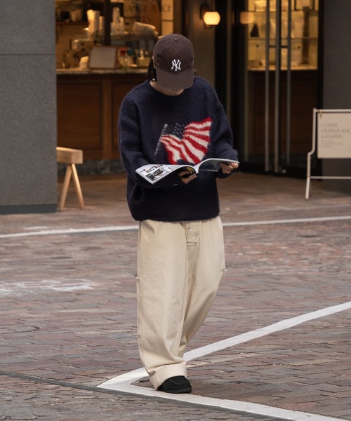 kutir（クティール）の「フラッグシャギーBIGニット（ニット/セーター・メンズ・ネイビー/ブラック・MEDIUM/LARGE）」の19枚目の写真