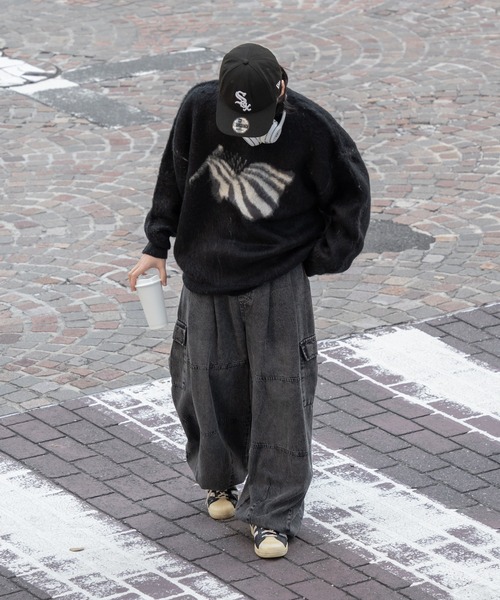 kutir（クティール）の「フラッグシャギーBIGニット（ニット/セーター・メンズ・ネイビー/ブラック・MEDIUM/LARGE）」の8枚目の写真