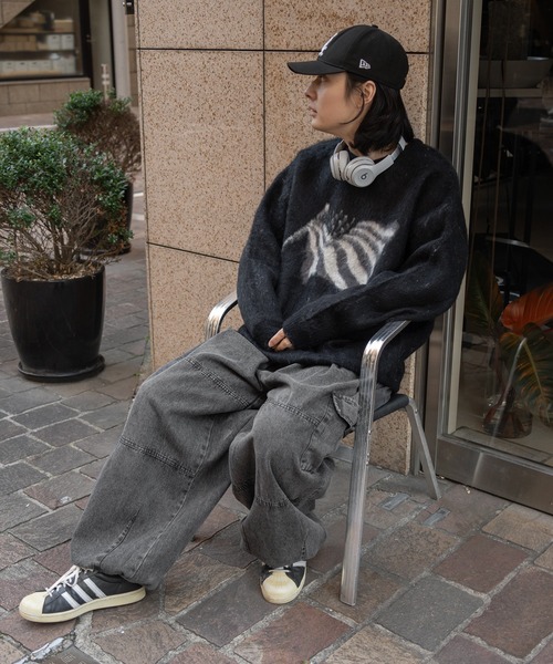 kutir（クティール）の「フラッグシャギーBIGニット（ニット/セーター・メンズ・ネイビー/ブラック・MEDIUM/LARGE）」の12枚目の写真