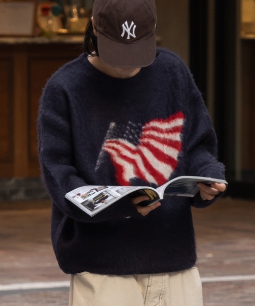 kutir（クティール）の「フラッグシャギーBIGニット（ニット/セーター・メンズ・ネイビー/ブラック・MEDIUM/LARGE）」の16枚目の写真