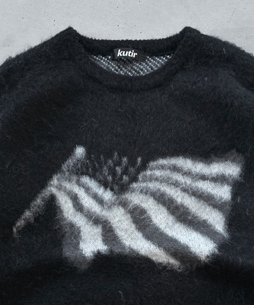 kutir（クティール）の「フラッグシャギーBIGニット（ニット/セーター・メンズ・ネイビー/ブラック・MEDIUM/LARGE）」の14枚目の写真