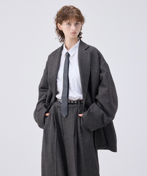 【soerte】Oversized double-breasted jacket soerte ジャケット テーラードジャケット Oversized double