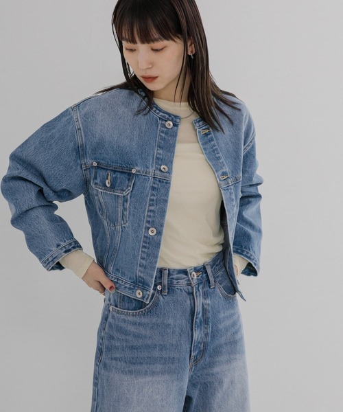 URBAN RESEARCH(アーバンリサーチ)の「ショートデニムジャケット(デニムジャケット・レディース・インディゴブルー/ホワイト・FREE)」の8枚目の写真