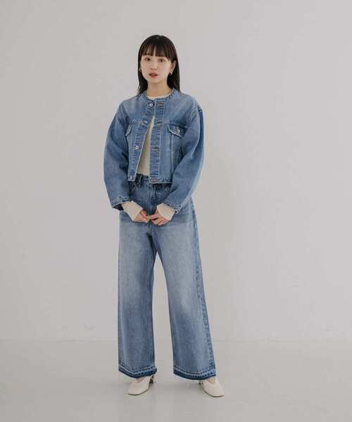 URBAN RESEARCH(アーバンリサーチ)の「ショートデニムジャケット(デニムジャケット・レディース・インディゴブルー/ホワイト・FREE)」の9枚目の写真