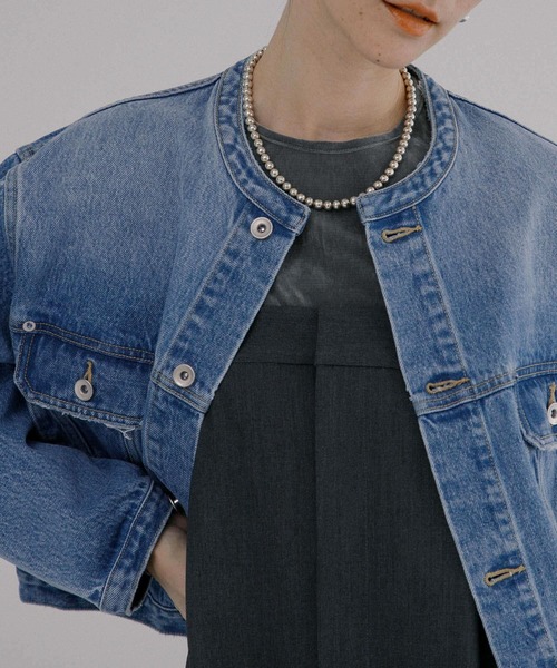 URBAN RESEARCH(アーバンリサーチ)の「ショートデニムジャケット(デニムジャケット・レディース・インディゴブルー/ホワイト・FREE)」の22枚目の写真