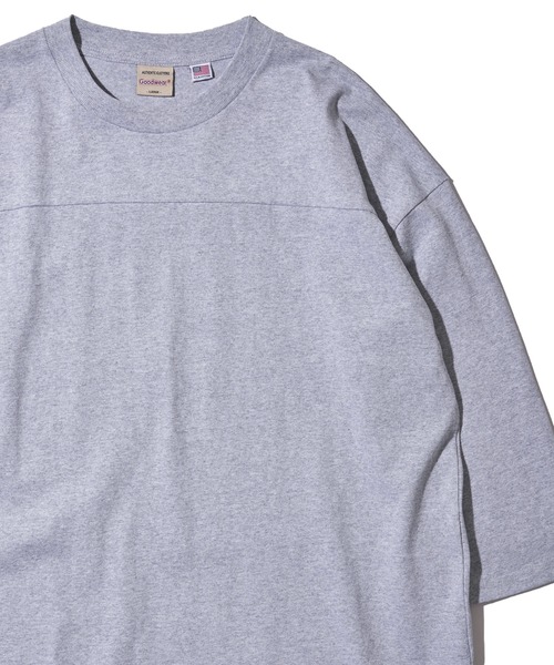Goodwear(グッドウェア)の「【Goodwear/グッドウェア】USAコットン切替7分袖 FOOTBALL TEE(Tシャツ/カットソー・メンズ・ネイビー/グレー/ホワイト/ライトカーキ/チャコールグレー/ブラック・MEDIUM/X-LARGE/LARGE)」の4枚目の写真