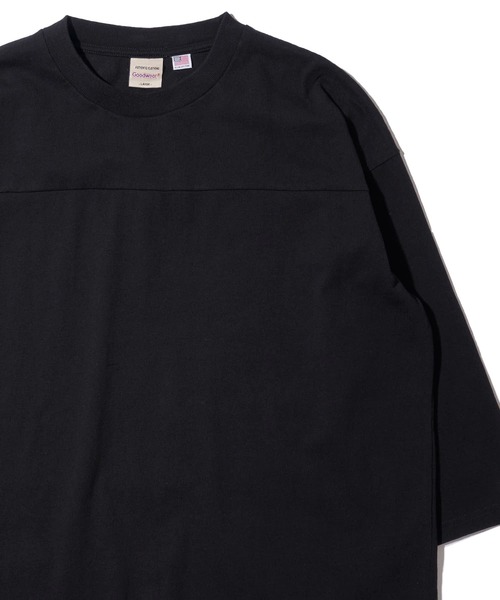 Goodwear(グッドウェア)の「【Goodwear/グッドウェア】USAコットン切替7分袖 FOOTBALL TEE(Tシャツ/カットソー・メンズ・ネイビー/グレー/ホワイト/ライトカーキ/チャコールグレー/ブラック・MEDIUM/X-LARGE/LARGE)」の2枚目の写真