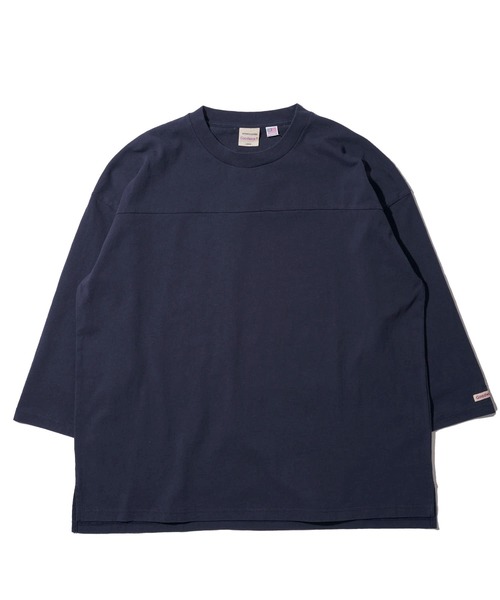 Goodwear(グッドウェア)の「【Goodwear/グッドウェア】USAコットン切替7分袖 FOOTBALL TEE(Tシャツ/カットソー・メンズ・ネイビー/グレー/ホワイト/ライトカーキ/チャコールグレー/ブラック・MEDIUM/X-LARGE/LARGE)」の15枚目の写真
