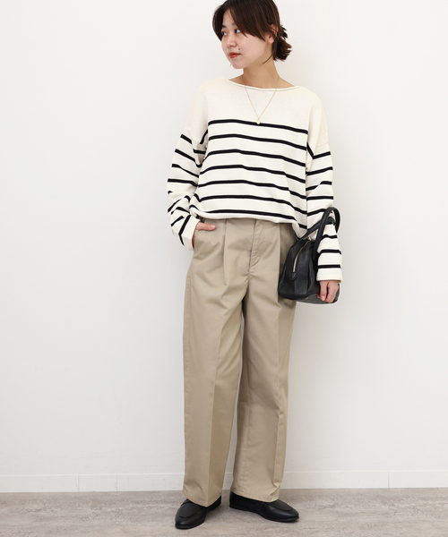 TRICOTS JEAN MARC（トリコットジーンマルク）の「【TRICOTS JEANMARC/トリコ・ジャンマルク】ボーダーニットPO：ニット（ニット/セーター・レディース・ネイビー/サックスブルー/イエロー・FREE）」の5枚目の写真
