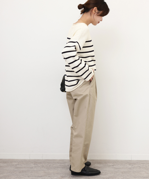 TRICOTS JEAN MARC（トリコットジーンマルク）の「【TRICOTS JEANMARC/トリコ・ジャンマルク】ボーダーニットPO：ニット（ニット/セーター・レディース・ネイビー/サックスブルー/イエロー・FREE）」の6枚目の写真