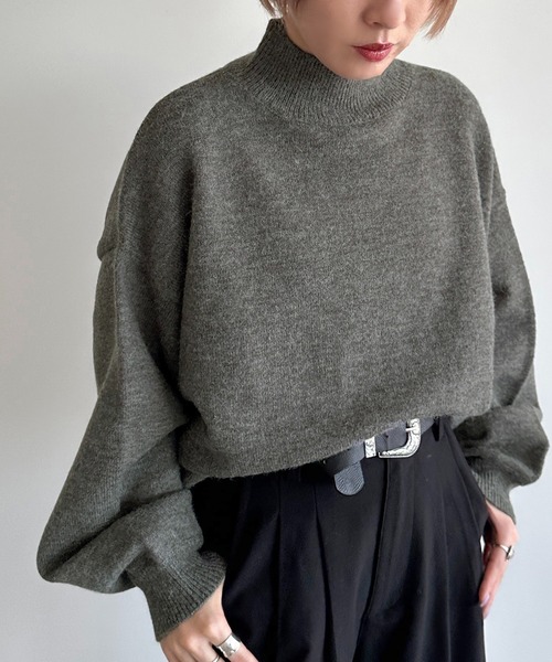 apres jour mignon(アプレジュールミニョン)の「モックネックニットプルオーバー【ZOZOTOWN限定アイテム】(ニット/セーター・レディース・チャコールグレー/ネイビー/アイボリー/ブラック・フリー/X-LARGE)」の20枚目の写真
