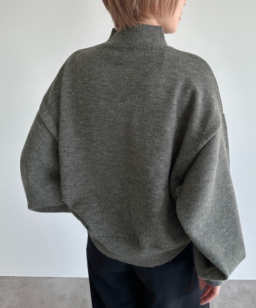 apres jour mignon(アプレジュールミニョン)の「モックネックニットプルオーバー【ZOZOTOWN限定アイテム】(ニット/セーター・レディース・チャコールグレー/ネイビー/アイボリー/ブラック・フリー/X-LARGE)」の21枚目の写真