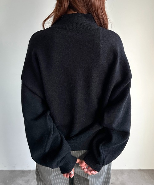 apres jour mignon(アプレジュールミニョン)の「モックネックニットプルオーバー【ZOZOTOWN限定アイテム】(ニット/セーター・レディース・チャコールグレー/ネイビー/アイボリー/ブラック・フリー/X-LARGE)」の14枚目の写真