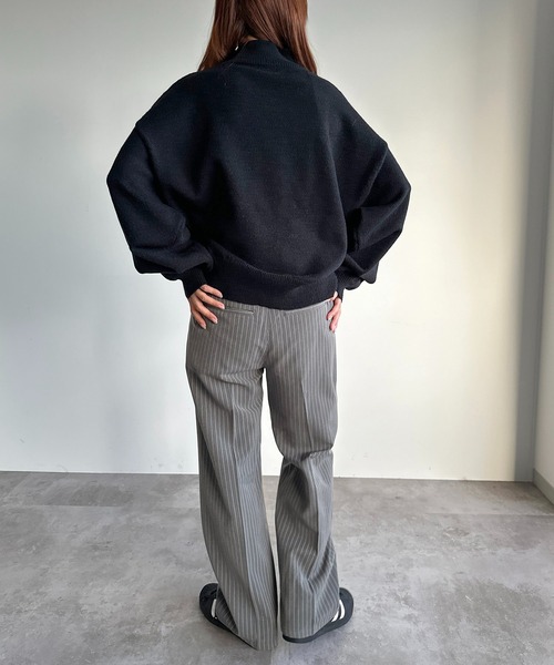 apres jour mignon(アプレジュールミニョン)の「モックネックニットプルオーバー【ZOZOTOWN限定アイテム】(ニット/セーター・レディース・チャコールグレー/ネイビー/アイボリー/ブラック・フリー/X-LARGE)」の17枚目の写真