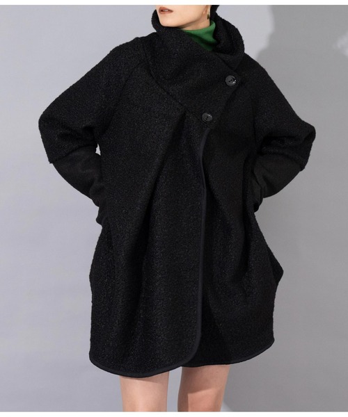 Settimissimo（セッティミッシモ）の「ITALYブークレー コクーン デザイン ニットコート（その他アウター・レディース・アイボリー/ブラック/ホワイト×ブラック・FREE）」の3枚目の写真