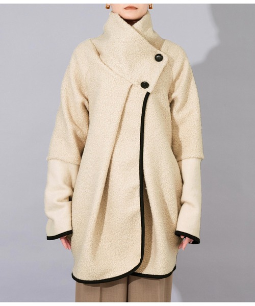 Settimissimo（セッティミッシモ）の「ITALYブークレー コクーン デザイン ニットコート（その他アウター・レディース・アイボリー/ブラック/ホワイト×ブラック・FREE）」の14枚目の写真