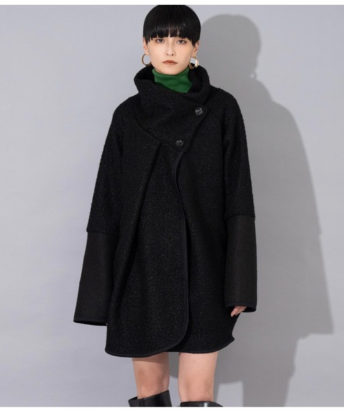 Settimissimo（セッティミッシモ）の「ITALYブークレー コクーン デザイン ニットコート（その他アウター・レディース・アイボリー/ブラック/ホワイト×ブラック・FREE）」の7枚目の写真