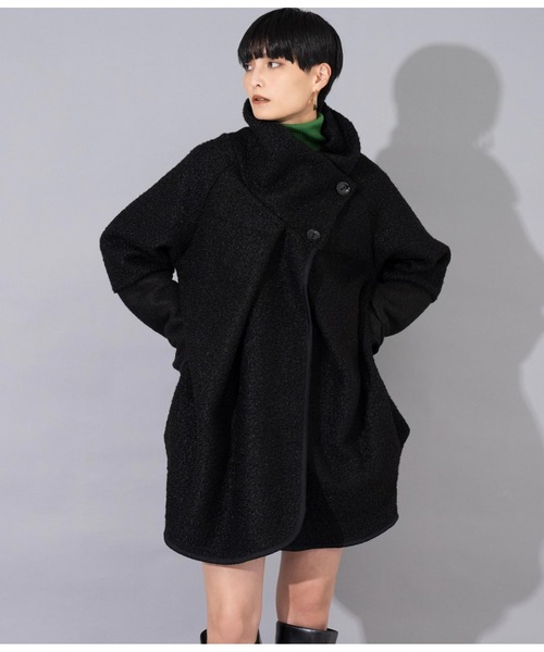 Settimissimo（セッティミッシモ）の「ITALYブークレー コクーン デザイン ニットコート（その他アウター・レディース・アイボリー/ブラック/ホワイト×ブラック・FREE）」の8枚目の写真