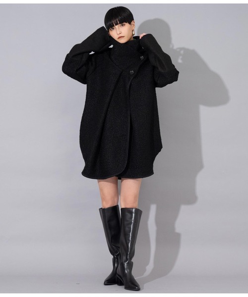 Settimissimo（セッティミッシモ）の「ITALYブークレー コクーン デザイン ニットコート（その他アウター・レディース・アイボリー/ブラック/ホワイト×ブラック・FREE）」の12枚目の写真