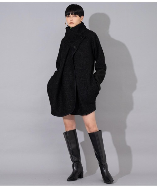 Settimissimo（セッティミッシモ）の「ITALYブークレー コクーン デザイン ニットコート（その他アウター・レディース・アイボリー/ブラック/ホワイト×ブラック・FREE）」の13枚目の写真