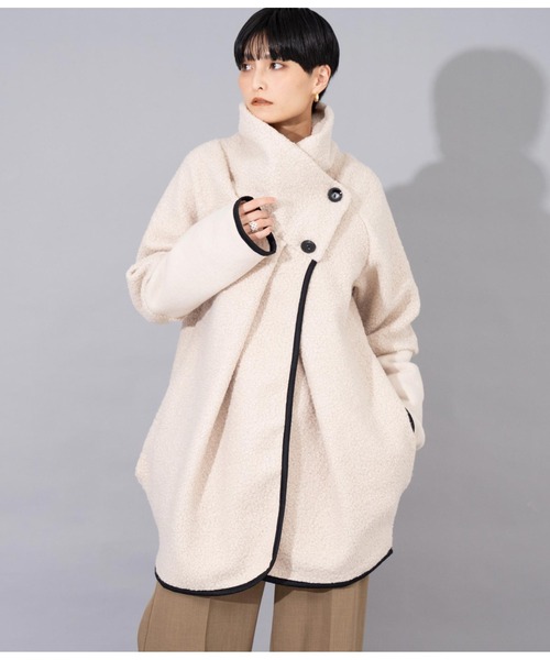 Settimissimo（セッティミッシモ）の「ITALYブークレー コクーン デザイン ニットコート（その他アウター・レディース・アイボリー/ブラック/ホワイト×ブラック・FREE）」の20枚目の写真