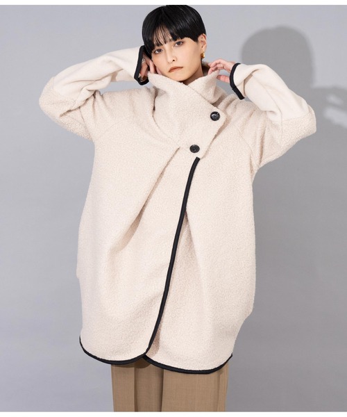 Settimissimo（セッティミッシモ）の「ITALYブークレー コクーン デザイン ニットコート（その他アウター・レディース・アイボリー/ブラック/ホワイト×ブラック・FREE）」の21枚目の写真