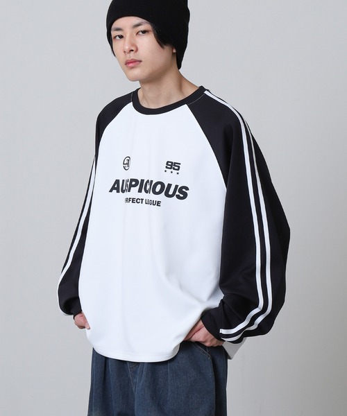 ZIP FIVE(ジップファイブ)の「【ZIP FIVE】 袖 サイドライン ストレッチ 長袖 ゲーム ロゴ Tシャツ / ゲームシャツ(Tシャツ/カットソー・メンズ・ホワイト/ブラック/ブルー/ホワイト×ブラック・MEDIUM/LARGE)」の2枚目の写真