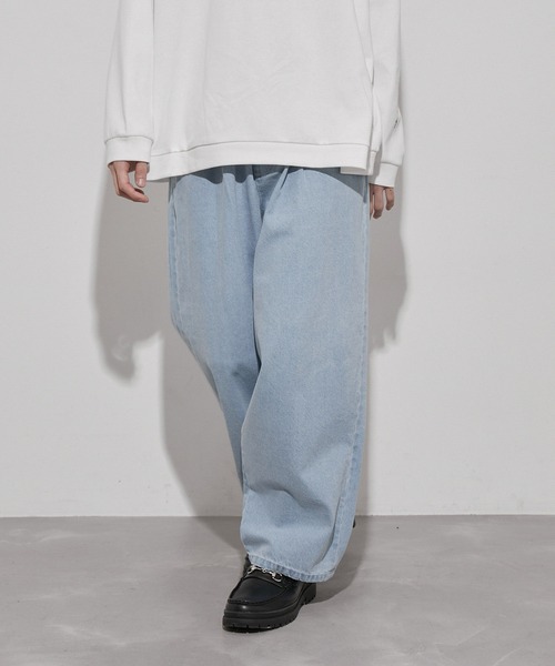  j.n.r.d（ジェー・エヌ・アール・ディー）の「j.n.r.d/エコデニムワイドパンツ（デニムパンツ・メンズ・ネイビー/キナリ/ブルー系その他6・M/L/LL/S）」の3枚目の写真