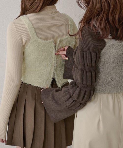 Ambre Neige(アンブルネージュ)の「シャギーWジップビスチェ/WEB/EC限定商品(キャミソール・レディース・グレー/アイボリー・FREE)」の21枚目の写真