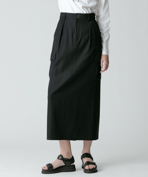 allureville(アルアバイル)の「バルキーチノカーゴスカート(スカート・レディース・ブラック/ベージュ・1/2)」の2枚目の写真