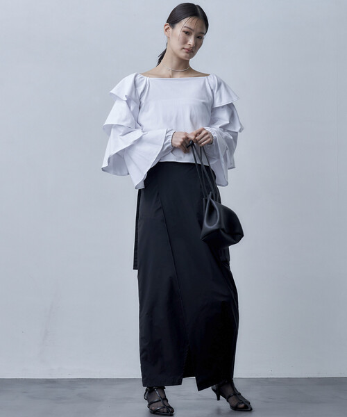 Firsthand（ファーストハンド）の「Firsthand/ファーストハンド オーガニックコットン天竺2WAYフリルスリーブカーディガン（カーディガン/ボレロ・レディース・ベージュ/ホワイト/ブラック・ﾌﾘ-）」の16枚目の写真