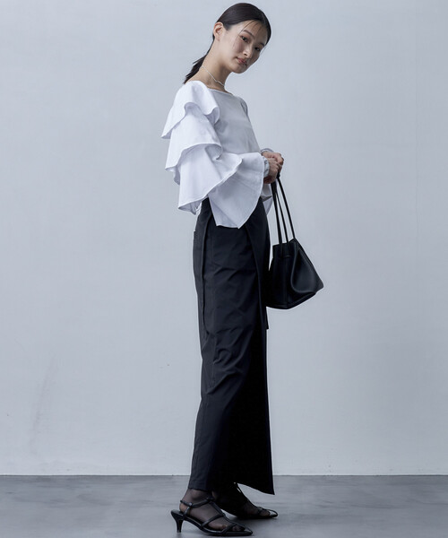 Firsthand（ファーストハンド）の「Firsthand/ファーストハンド オーガニックコットン天竺2WAYフリルスリーブカーディガン（カーディガン/ボレロ・レディース・ベージュ/ホワイト/ブラック・ﾌﾘ-）」の21枚目の写真