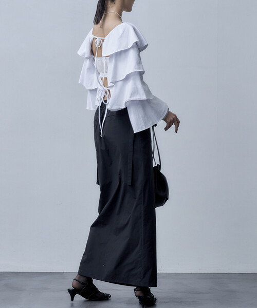 Firsthand（ファーストハンド）の「Firsthand/ファーストハンド オーガニックコットン天竺2WAYフリルスリーブカーディガン（カーディガン/ボレロ・レディース・ベージュ/ホワイト/ブラック・ﾌﾘ-）」の22枚目の写真