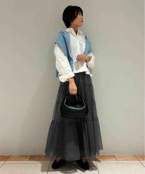 ミラオーウェン　ティアードロングスカート マキシ丈ボリュームティアードスカート(ロングスカート)｜スカート