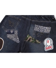 【美品】A BATHING APE　デニム　スウェット型 A BATHING APE アベイシングエイプ シャークプリント デニム