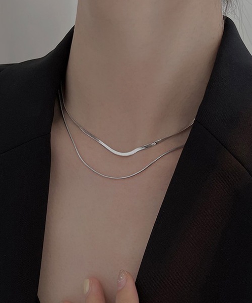 【カジュアル】◆CHANEL◆2連チェーン ネックレス セール】【 金属アレルギー対応 】2連チェーンネックレス