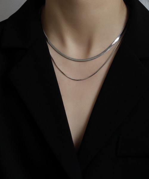 DiamondHearts（ダイヤモンドハーツ）の「2連スネークチェーンネックレス（ネックレス・レディース・ゴールド/シルバー・FREE）」の5枚目の写真