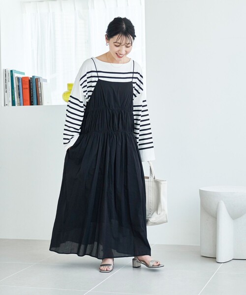 FREAK'S STORE(フリークスストア)の「WEB限定 インド ボイル ティアード キャミワンピース(ワンピース・レディース・ブラック/ナチュラル/ブルー/グリーン/オレンジ/ネイビー・フリ-)」の12枚目の写真