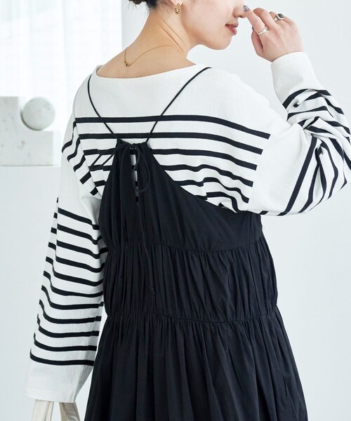 FREAK'S STORE(フリークスストア)の「WEB限定 インド ボイル ティアード キャミワンピース(ワンピース・レディース・ブラック/ナチュラル/ブルー/グリーン/オレンジ/ネイビー・フリ-)」の14枚目の写真