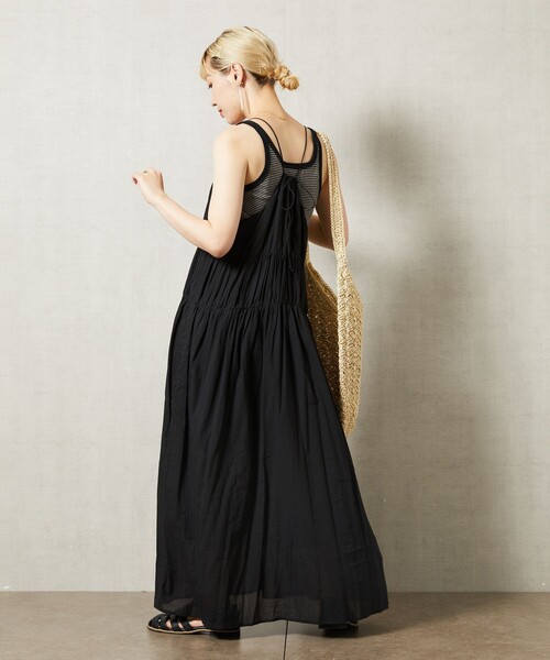 FREAK'S STORE(フリークスストア)の「WEB限定 インド ボイル ティアード キャミワンピース(ワンピース・レディース・ブラック/ナチュラル/ブルー/グリーン/オレンジ/ネイビー・フリ-)」の16枚目の写真