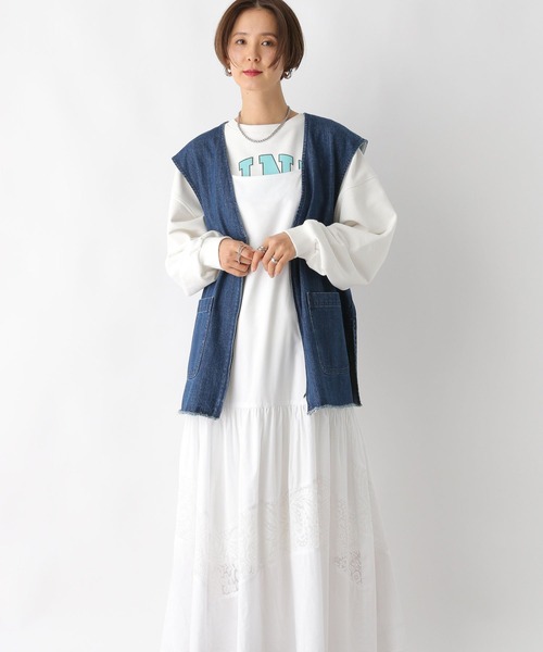 LEPSIM（レプシィム）の「切り替えレースキャミワンピース　994243（ワンピース・レディース・ブラック/オフホワイト・FREE）」の6枚目の写真