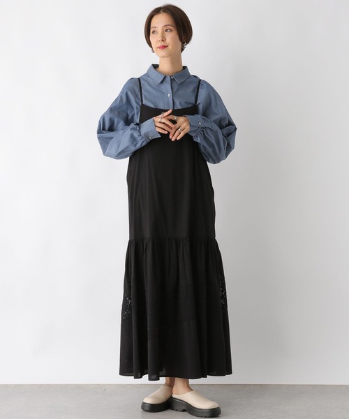 LEPSIM（レプシィム）の「切り替えレースキャミワンピース　994243（ワンピース・レディース・ブラック/オフホワイト・FREE）」の11枚目の写真