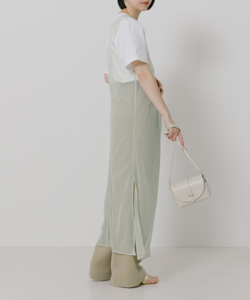 URBAN RESEARCH（アーバンリサーチ）の「シアーレイヤードワンピース（ワンピース・レディース・グリーン系その他/ブラック・FREE）」の6枚目の写真