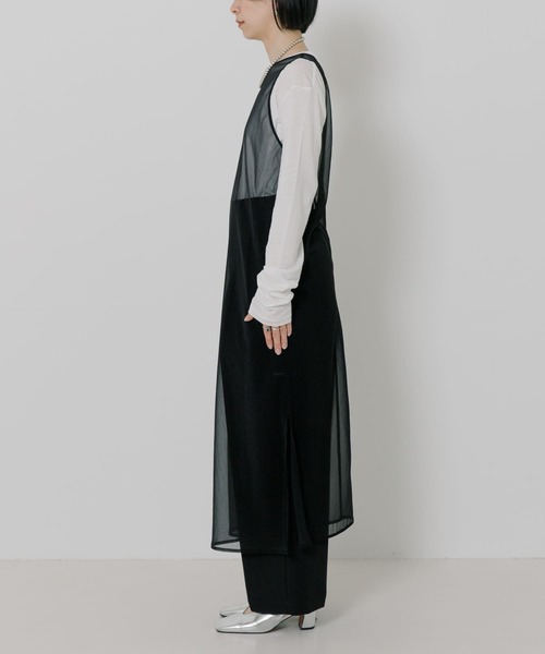 URBAN RESEARCH（アーバンリサーチ）の「シアーレイヤードワンピース（ワンピース・レディース・グリーン系その他/ブラック・FREE）」の10枚目の写真