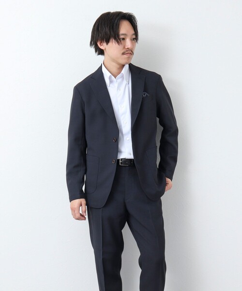 NOLLEY’S（ノーリーズ）の「《ビジカジ対応》ハイゲージニット BDドレスシャツ（ビジネスシャツ・メンズ・ライトブルー/ホワイト・S/M/L/XL）」の14枚目の写真