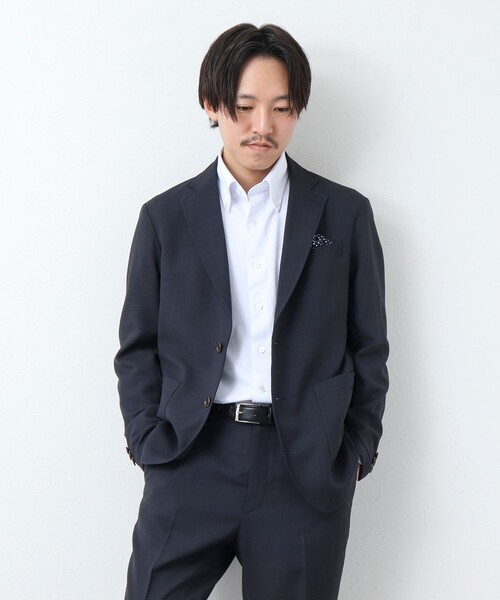 NOLLEY’S（ノーリーズ）の「《ビジカジ対応》ハイゲージニット BDドレスシャツ（ビジネスシャツ・メンズ・ライトブルー/ホワイト・S/M/L/XL）」の15枚目の写真