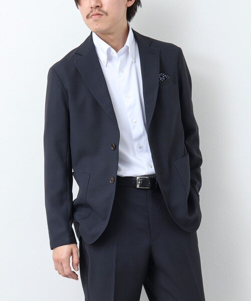 NOLLEY’S（ノーリーズ）の「《ビジカジ対応》ハイゲージニット BDドレスシャツ（ビジネスシャツ・メンズ・ライトブルー/ホワイト・S/M/L/XL）」の16枚目の写真