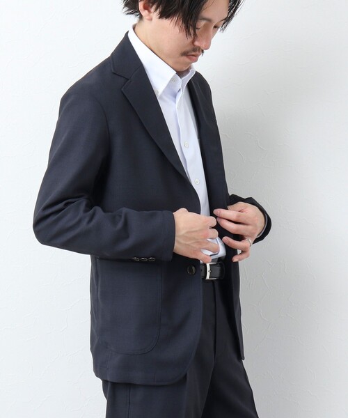 NOLLEY’S（ノーリーズ）の「《ビジカジ対応》ハイゲージニット BDドレスシャツ（ビジネスシャツ・メンズ・ライトブルー/ホワイト・S/M/L/XL）」の17枚目の写真